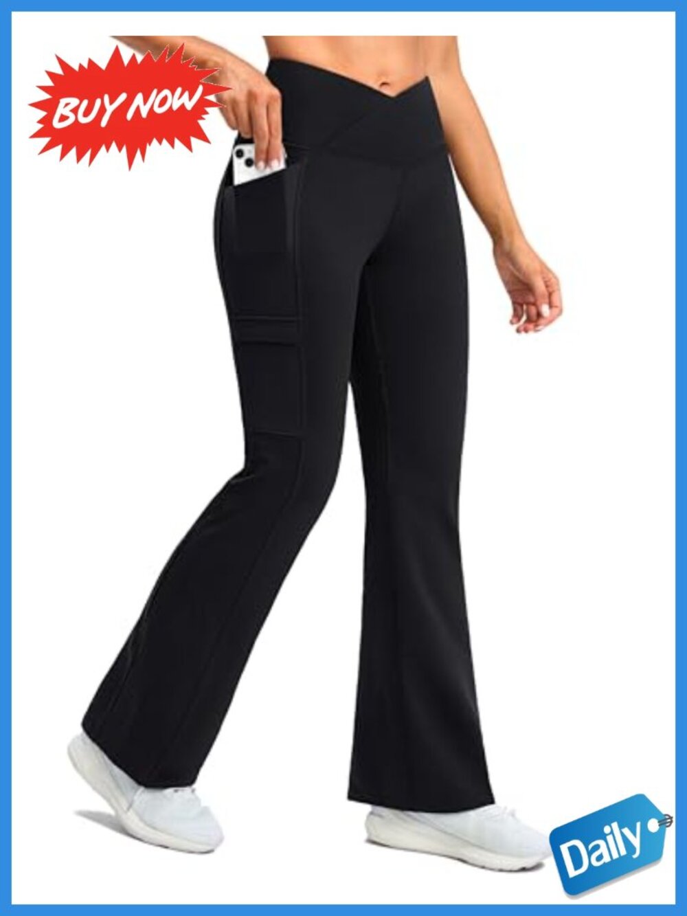 Fleece Lined Water Resistant Thermal Flare Leggings Hiking Pants 4 Pockets